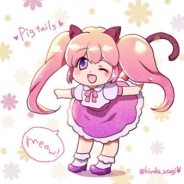ピンクツインテねこちゃん♡