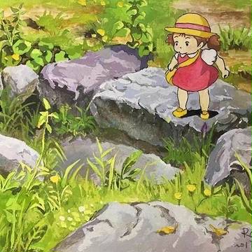 [画空集] 宫崎骏背景画：小梅（摹）