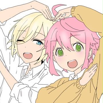 英智と桃李で腕でハート