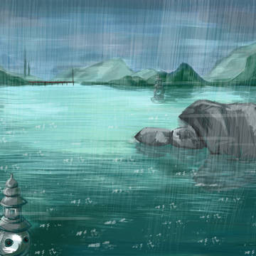 大雨中的西湖