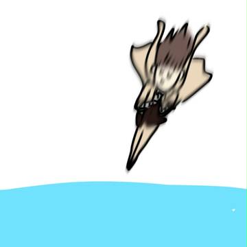 入水する瞬間の太宰