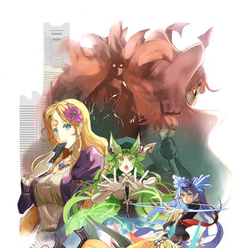 幻影ニ映ヱる剣月　扉絵とロゴ