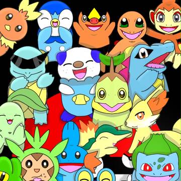 ポケモン御三家とピカチュウ