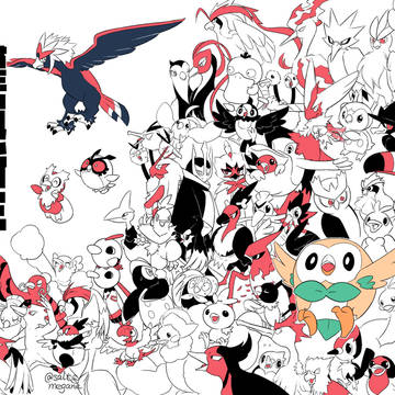 年賀絵2017鳥ポケモン集合