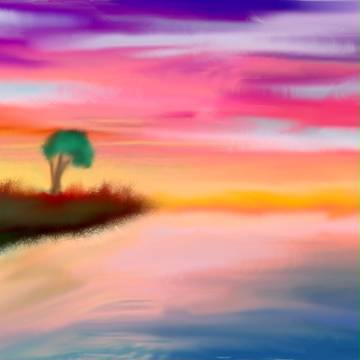 海に映る夕陽