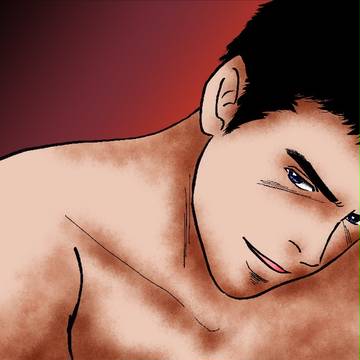 男性イラストに着色してみました
