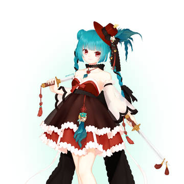 キャラクター イラスト : 韓服 双剣士