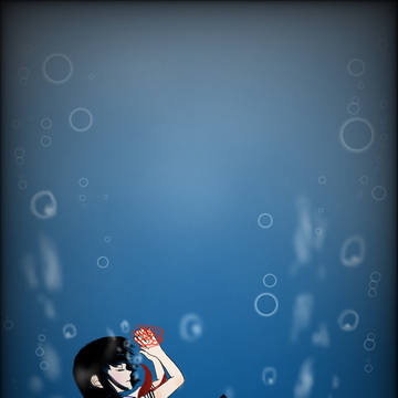 girl in deep sea
