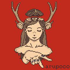 YANKEEの表紙の女の子 ドット絵