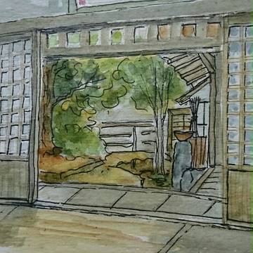 旧片山家住宅 水彩スケッチF0