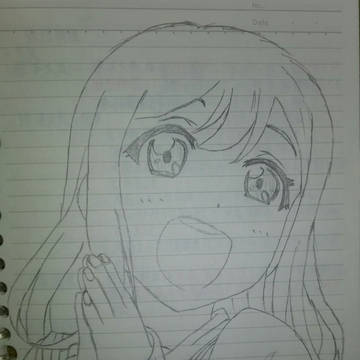 勉強ノートの表紙に書いた花丸ちゃん