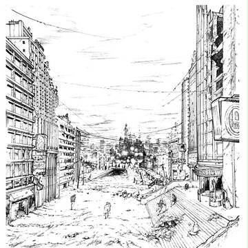 街　　作画
