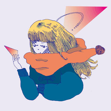 三角を持った女の子