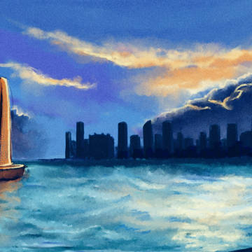 帆船、大海