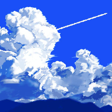 雲と山と夏