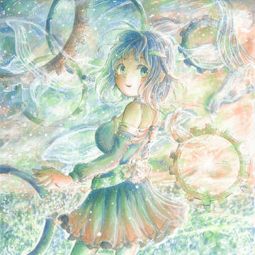 （3色塗り）夢クジラの花園