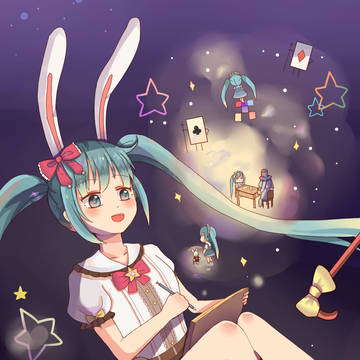 一只初音爱丽丝兔子！