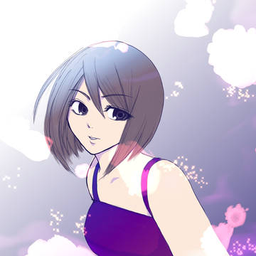女の子落描き