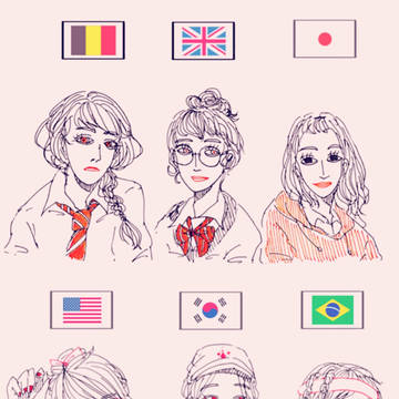 Girls from different countries