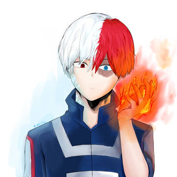 轟焦凍（とどろき・しょうと）を描いてみました。