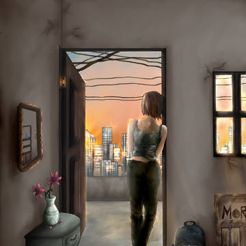Girl in a roof