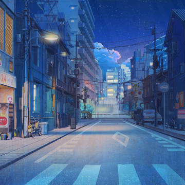 古い通り 夜