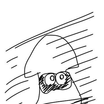 駆け抜けるイカ