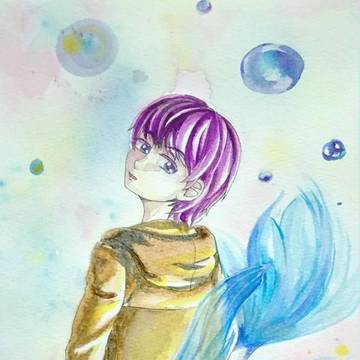 [手繪] 少年與金魚