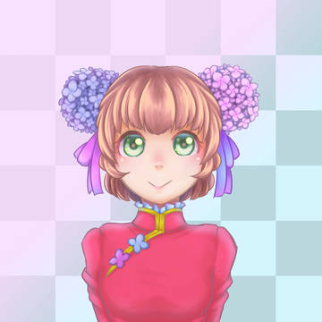 紫陽花お団子ガール