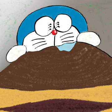 頬張る