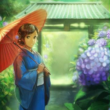紫陽花のメイキングGIFアニメ