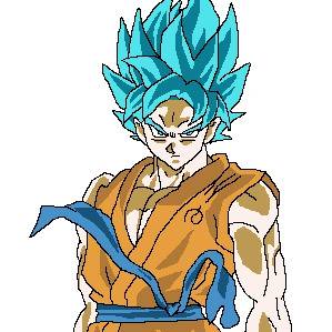 SSJ blue Goku pixel art