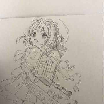 《カードキャプターさくら》小樱铅笔线稿