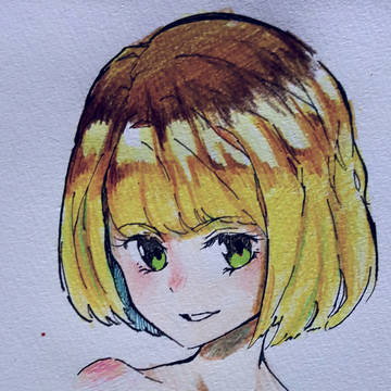 色鉛筆で女の子