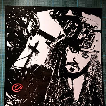 切り絵「パイレーツ オブ カリビアン」
