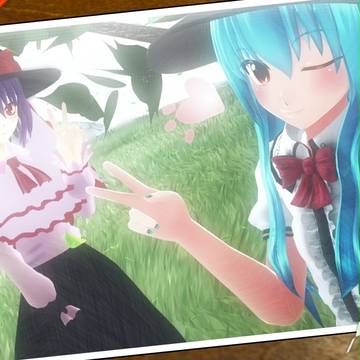記念写真風な2人