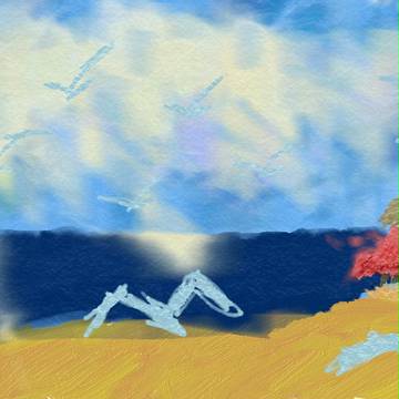 女の人と海