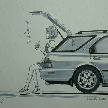 梅雨とアコードワゴン