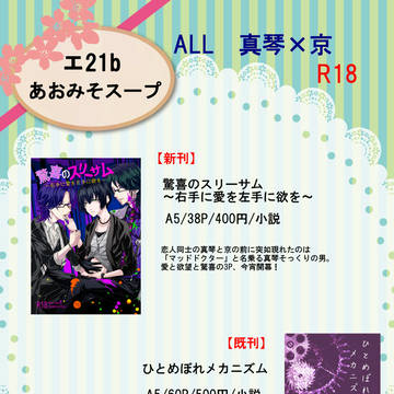 【エ21b】7/2 VERTEXTOUR　お品書き【真京】