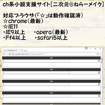 ch系小説支援サイト（ちゃんねる小説制作Webツール）