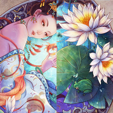 以诗作画-《州宅堂前荷花》宋 范成大-诗画绘红尘