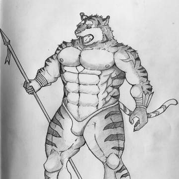 虎獣人 全身絵