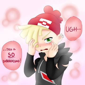 Gladion with Moon's cap