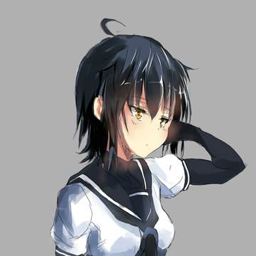 髪をおろした初月