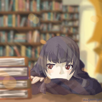 図書館で