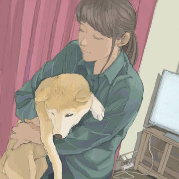 少女と犬