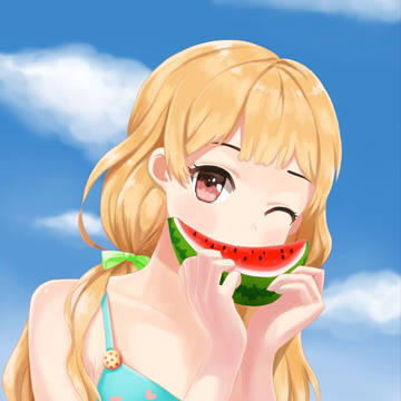 吃西瓜的少女