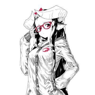 メガネでこ角娘