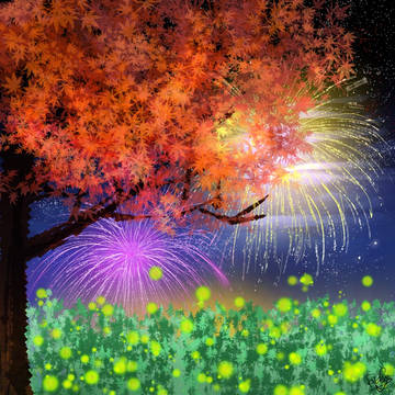 秋の花火