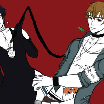 Master and Corgi(?)